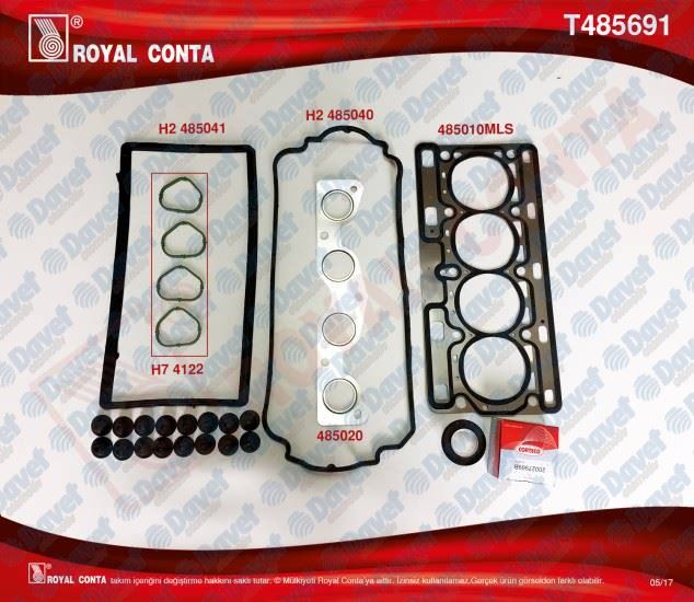 ROYAL T485691 Motor Takim Contasi Ust Reinz Keceli Ve Subap Lastikli Clio-Twingo 1.2 16v D4f